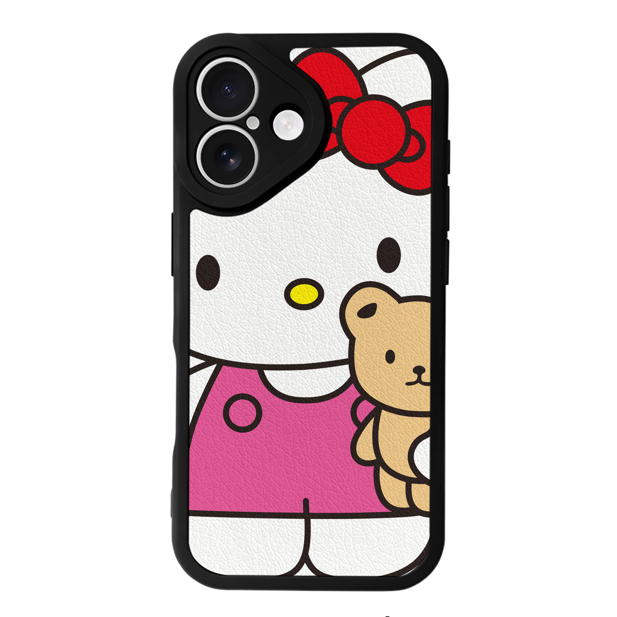 （画像用） Hello Kitty ハローキティ 【iPhone 16シリーズ対応】シリコンスマホケース（レザー調） 材質：シリコン